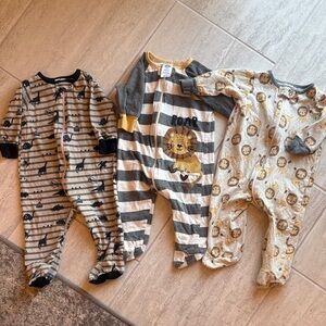Organic Gray and Cream Kids One Piece Footies